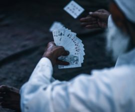 Man playing cards